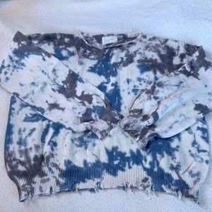 COPY - Raw hem and cuff tie dye 100% cotton sweater